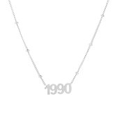 Nana dames ketting met jaar zilverkleurige-1990