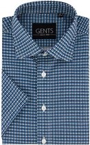 GENTS korte mouw ruit blauw-wit - Maat M