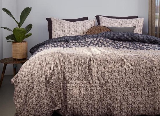Beddinghouse Maelis Dekbedovertrek - Flanel - Lits-jumeaux - 240x200/220 cm - Antraciet van Merkloos — afbeelding 5