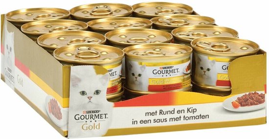 Gourmet Gold Cassolettes - Kattenvoer Natvoer - Rund & Kip - 24 x 85 g