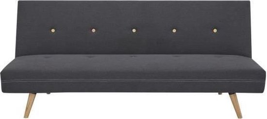 BIMBA Clic clac – Donkergrijze stof – Natuurlijke houten poten – B 181 x D 87 x H 79 cm