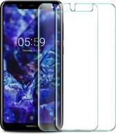 Screenprotector Glas - Tempered Glass Screen Protector Geschikt voor: Nokia 5.1 Plus - 2x