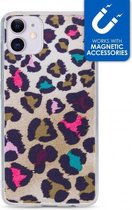 Apple iPhone 11 Hoesje - My Style - Magneta Serie - TPU Backcover - Colorful Leopard - Hoesje Geschikt Voor Apple iPhone 11