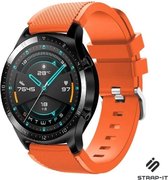 Siliconen Smartwatch bandje - Geschikt voor  Huawei Watch GT / GT 2 siliconen bandje - oranje - 46mm - Strap-it Horlogeband / Polsband / Armband