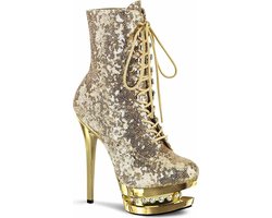 Pleaser - BLONDIE-R-1020 Plateau Laarzen, Paaldans schoenen - Paaldans schoenen - 36 Shoes - Goudkleurig