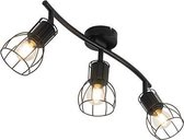 QAZQA botu - Moderne Plafondlamp - 3 lichts - L 63 cm - Zwart -  Woonkamer | Slaapkamer | Keuken