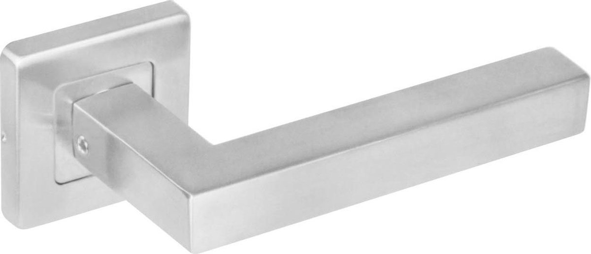 Intersteel Deurkruk Vierkant op vierkant rozet rvs geborsteld