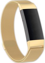 Eyzo Fitbit Charge 3 & 4 Band - Roestvrijstaal - Goud - Large