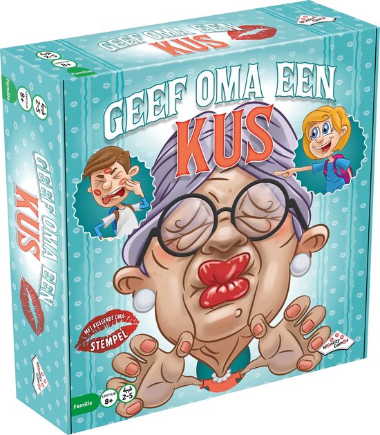 Boek: Geef Oma Een Kus - kinderspel, geschreven door Identity Games