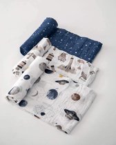 Little Unicorn Swaddle - Ground Control - Katoen - 3 - stuks - Hydrofiele Doeken - Inbakerdoek - Wikkeldeken Baby