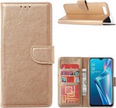 Bookcase Geschikt voor: Oppo A12 / A12S - Goud - portemonnee hoesje