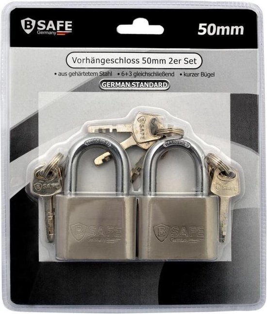 Set de 6 cadenas à anse courte - 5 x 7,5 cm - À clé identique - Serrure de  sécurité