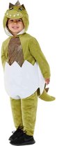 Smiffys Kinder Kostuum -Kids tm 2 jaar- Deluxe Toddler Hatching Dino Groen