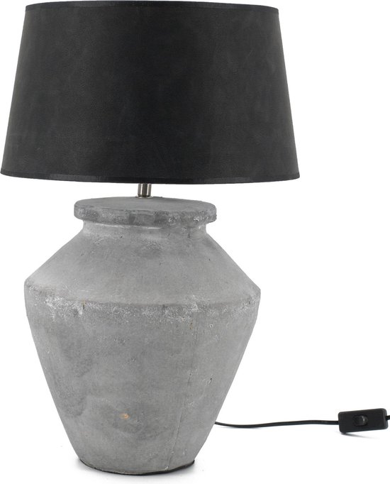 Aardewerk lampenvoet - stenen tafellamp exclusief lampenkap - betonlook  grijs | bol.com