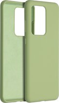 Accezz Liquid Silicone Backcover Samsung Galaxy S20 Ultra hoesje - Groen