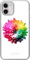 iPhone 12 Mini Hoesje Transparant TPU Case - Rainbow Pompon #ffffff