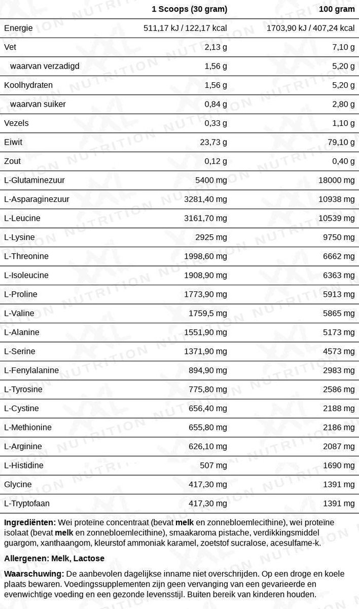 XXL Nutrition - Whey Delicious - 80% Eiwit - Pistache - Wei Eiwitpoeder met BCAA & Glutamine, Proteine Poeder, Eiwit shake, Whey Protein - Diverse Smaken - 450 gram (15 shakes) van XXL Nutrition — afbeelding 2