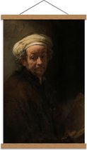 Schoolplaat – Oude meesters - Zelfportret als de apostel Paulus, Rembrandt van Rijn - 40x60cm Foto op Textielposter (Wanddecoratie op Schoolplaat)