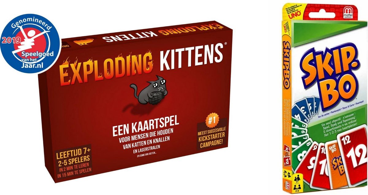 Spellenbundel - Kaartspel - 2 stuks - Exploding Kittens & Skip-Bo
