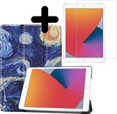 iPad 10.2 2020 Hoes Book Case Hoesje Met Screenprotector Sterrenhemel
