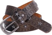 Dielay - Riem met Sterren - Echt Leer / Leder - Maat 95 - Brons