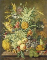 Schilderij - Stilleven met vruchten, Jacobus Linthorst, 1808, 80x100 cm