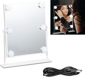 Relaxdays make up spiegel met licht - led Hollywood spiegel - opmaakspiegel - dimbaar - wit