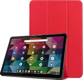 Lenovo IdeaPad Duet Chromebook hoes - Smart Tri-Fold Book Case - Rood