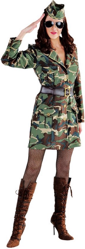 Leger & Oorlog Kostuum | Jungle Commando Camouflage Leger | Vrouw | Medium | Carnaval kostuum | Verkleedkleding