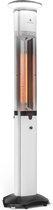 Blumfeldt Megalith heater - Infrarood terrasverwarmer - Verwarming voor buiten - Straalkachel - 2700 W carbon - Met LED-licht - Zilver