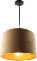 Olucia Urvin - Moderne Hanglamp - Stof - Goud;Taupe - Rond - 30 cm
