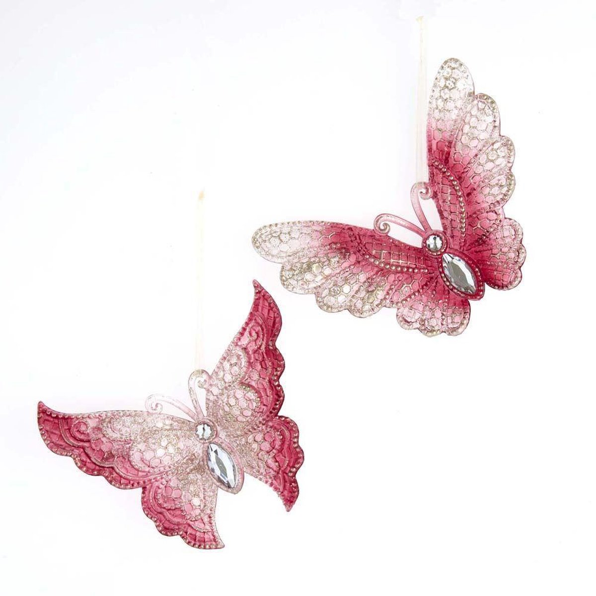 Burgundy Butterfly With Glitter 5.2 Inch