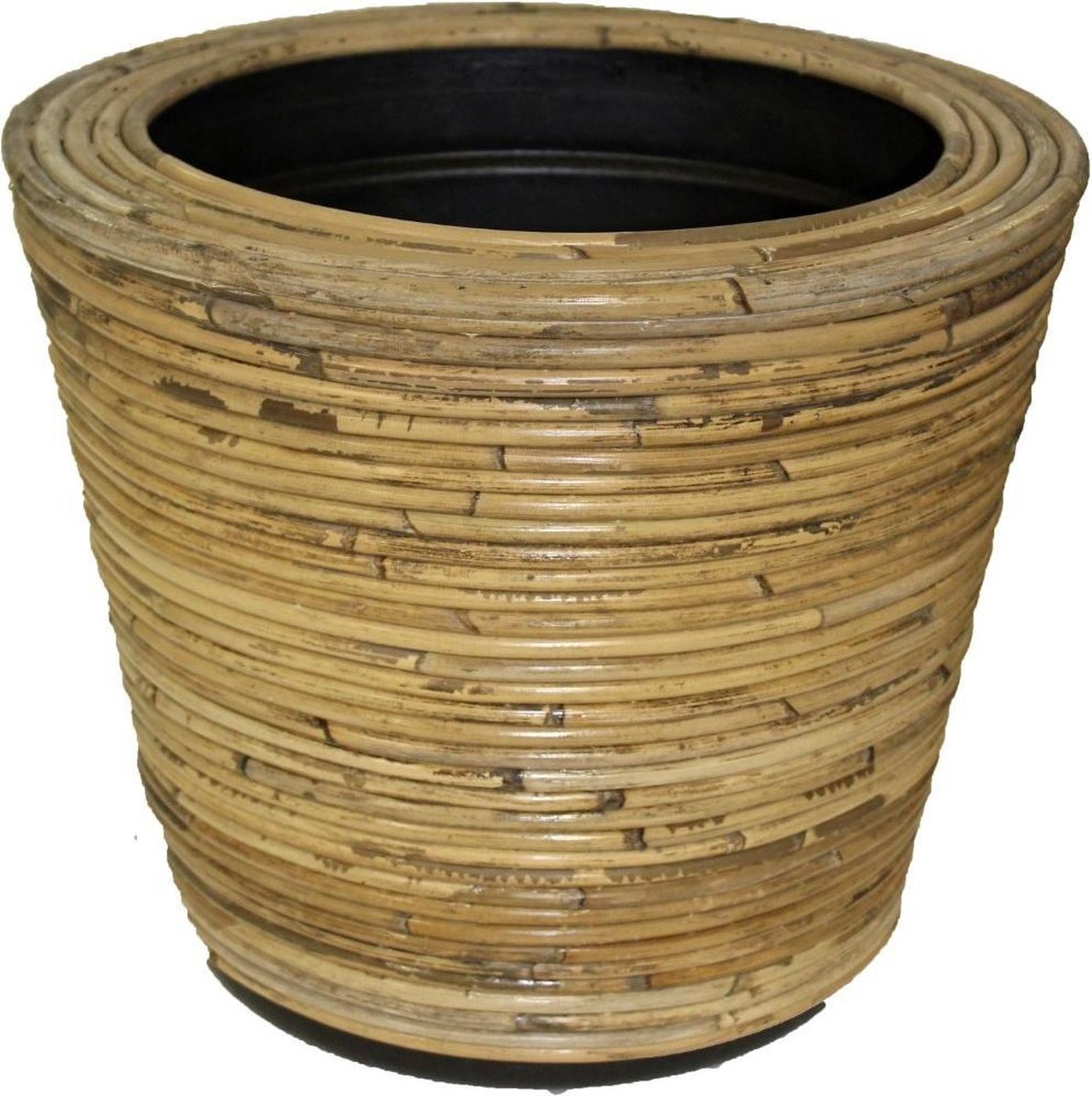 drypot rond streep grijs D27H20 cm Van der Leeden