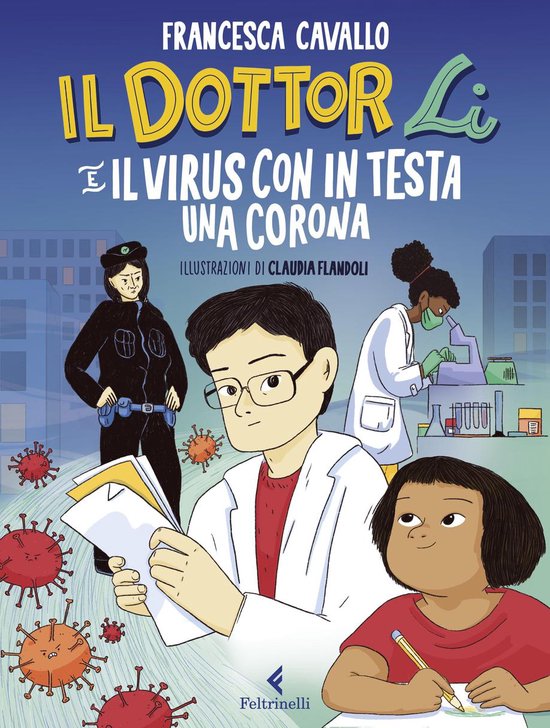 Boek 'Il Dottor Li e il virus con in testa una corona' met illustraties van Claudia Fandoli.