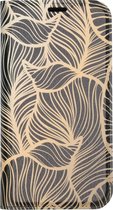 Design Softcase Booktype iPhone Xs / X hoesje - Golden Leaves