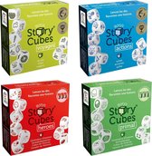 Spellenbundel - Dobbelspel - 4 Stuks - Rory's Story Cubes Actions, Voyages, Primal & Heroes