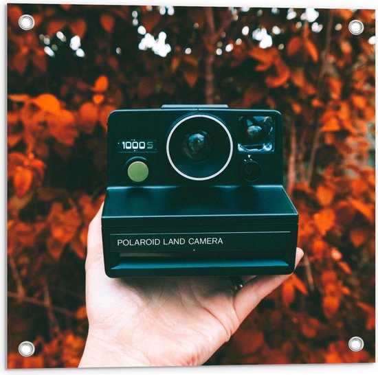 Affiche de jardin - Ancien appareil photo Polaroid dans la forêt d'automne  - 50x50cm... | bol.com