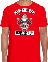 Fout Kerstshirt / Kerst t-shirt Santas angels Northpole rood voor heren - Kerstkleding / Christmas outfit XL