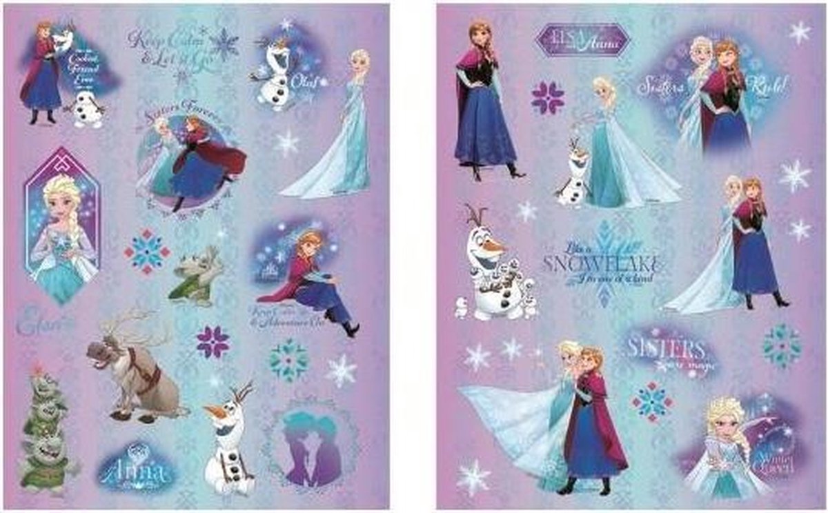 W&O Stickervel Frozen Junior 19 X 25 5 Cm Papier Paars 2 Stuks