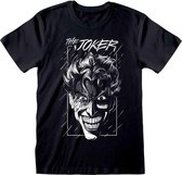 DC Comics Batman Heren Tshirt -S- Joker Sketch Zwart