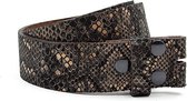 Dames riem met drukkers zwart met goud 4 cm breed - Zwart / Goud  - Echt Nerf leder - Taille: 85cm - Totale lengte riem: 100cm