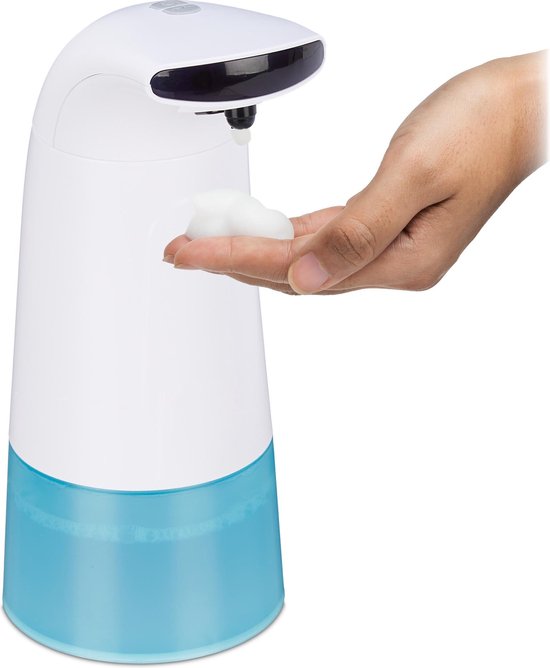 Schijn geeuwen patroon Relaxdays automatische zeepdispenser - 200 ml - zeeppompje - schuimende  handzeep - staand | bol.com