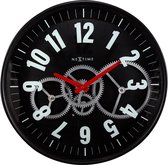 Moderne Gear Clock Met Bewegende Tandwielen - Wit -  36cm - Metaal/Glas -  NeXtime
