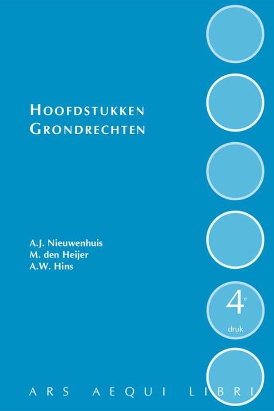 Boek cover Ars Aequi Handboeken  -   Hoofdstukken grondrechten van Aernout J. Nieuwenhuis