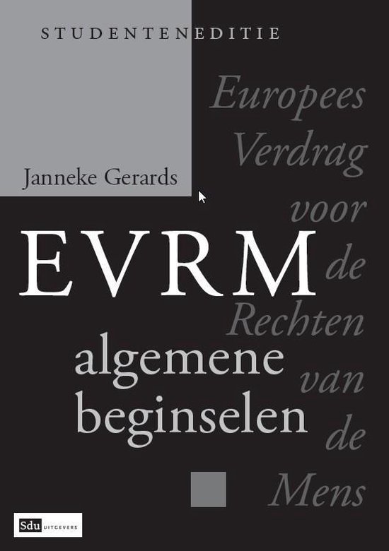 Boek cover Europees verdrag voor de rechten van de mens, algemene beginselen, studenteneditie van Janneke Gerards (Paperback)