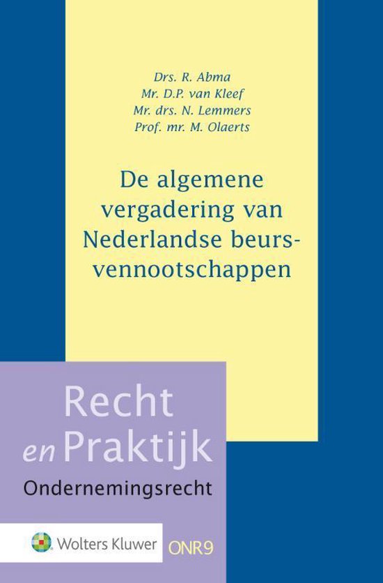 De algemene vergadering van Nederlandse beursvennootschappen - cover