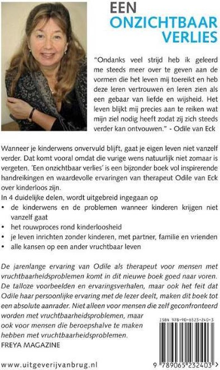 Een onzichtbaar verlies - back cover