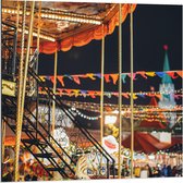 Dibond - Op de Kermis - 80x80cm Foto op Aluminium (Met Ophangsysteem)