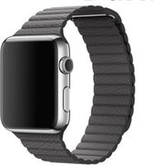 PU leren ribbel band - grijs - Geschikt voor Apple Watch