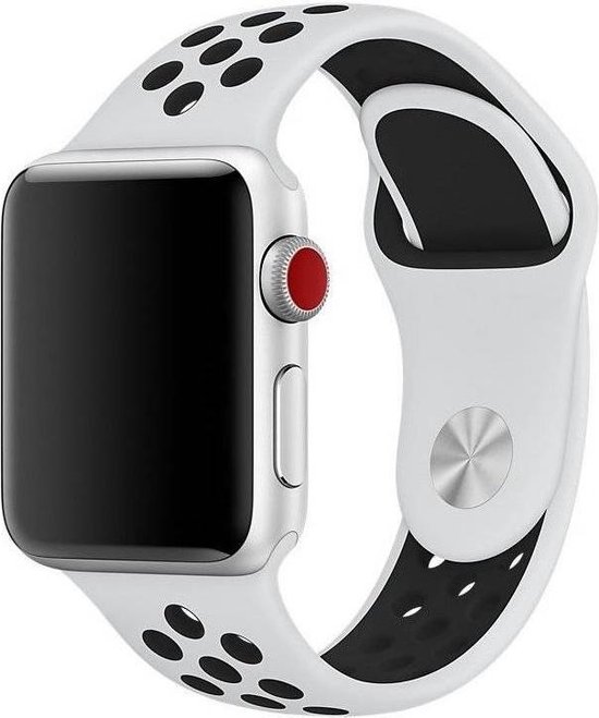 123Watches.nl 42mm Geschikt voor Apple Watch Nike wit / zwart sportbandje |  bol.com